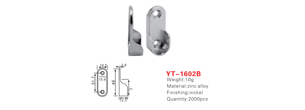 Wardrobe Rod Clothes Rail Yt-1602b Furniture Hardwarercn